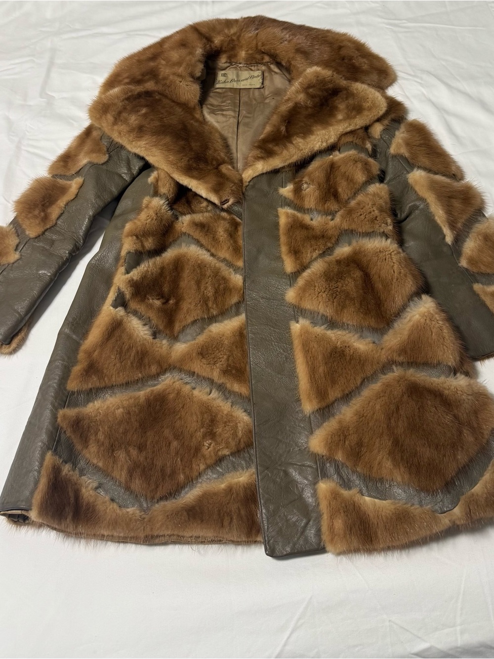 Vintage Women's Brown Fur Trim Leather Coat